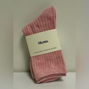 NWOT Stem Women's Socks Set - Ribbed Pink and Beige Casual Socks